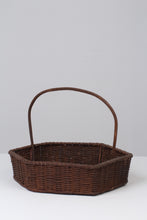 Load image into Gallery viewer, Brown Hexagon Cane Weaved Basket with Handle 12&quot; x 14&quot; - GS Productions
